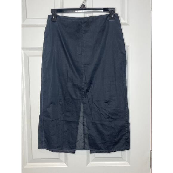COS Black Cotton Skirt with Mini Length Lining Back Split and Zip Size 4 - Picture 1 of 7